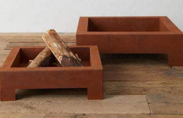 Fogo ardente de madeira de aço de aquecimento exterior Pit Table de Corten do quadrado