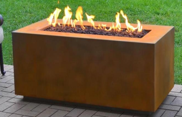 tabela portátil contemporânea do fogo de Rusty Corten Steel Outdoor Gas do comprimento de 150cm