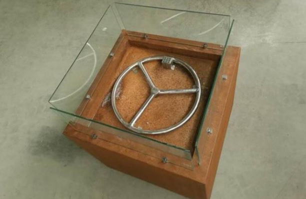 Fogo de gás Pit Table de Heater Square Corten Steel Propane do jardim do quintal