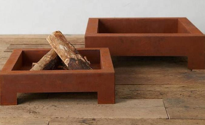 Fogo ardente de madeira de aço de aquecimento exterior Pit Table de Corten do quadrado