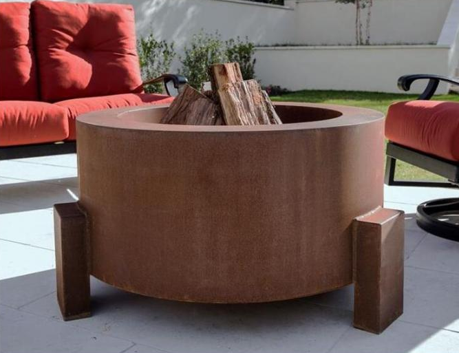 Multi-função exterior do calefator em volta do fogo Pit Corten Steel Fire Table do metal