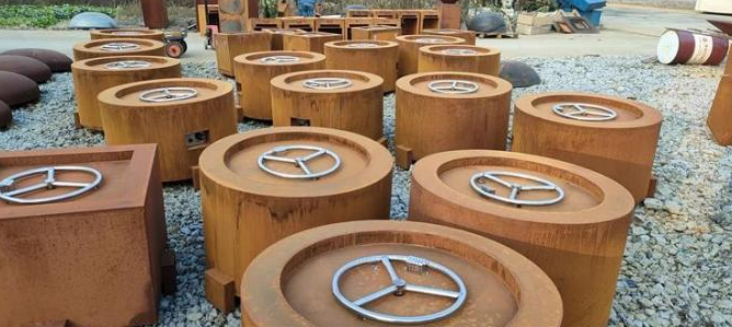 do propano autônomo portátil do gás de 95cm fogo redondo de aço Pit Table de Corten