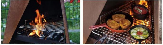 Chaminé exterior 120cm moderna autônoma Corten geométrico Chimenea de aço