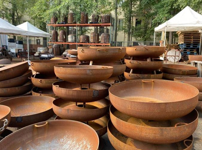bacia de fogo de aço exterior de 70cm Heater Charcoal Rustic Burner Cauldron Corten