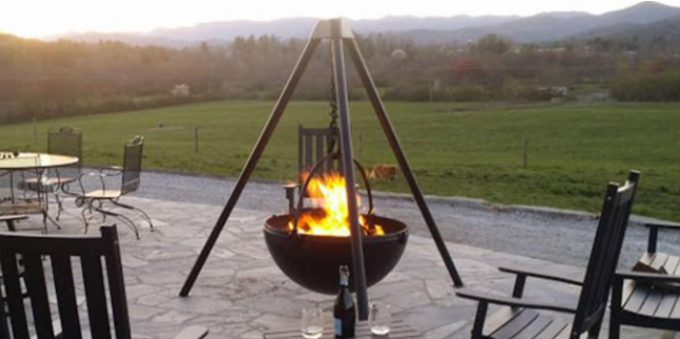Fogo de aço de cozimento de acampamento exterior Pit Cauldron With Tripod Stand de Corten