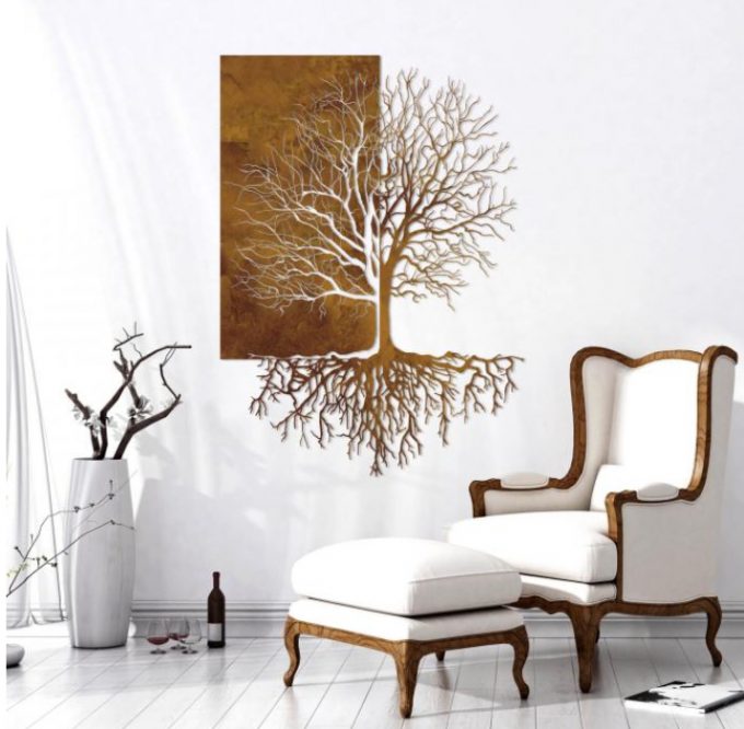 Árvore da decoração da sala de visitas do metal Art Corten Steel Wall Decor da parede da vida