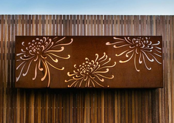 O laser cortou o painel claro de aço da característica de Corten da tela decorativa exterior de Waratah
