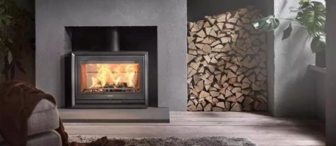 Fogão de queimadura de madeira interno de Heater Matt Black Freestanding Steel Fireplace