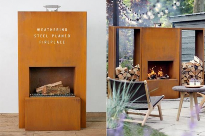 Moder Desiagn Pinacate resistente retangular Corten Firepit exterior de aço