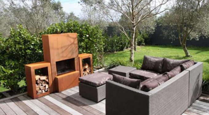 Moder Desiagn Pinacate resistente retangular Corten Firepit exterior de aço