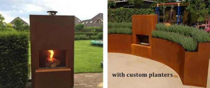 Moder Desiagn Pinacate resistente retangular Corten Firepit exterior de aço
