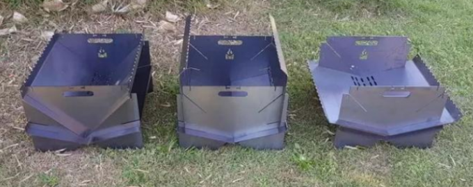 Fogo de aço de acampamento dobrável ardente de madeira exterior Pit Barbecue Charcoal Grill