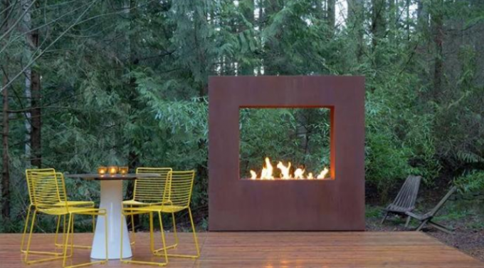 O projeto moderno decorativo oxidou chaminé de gás de aço exterior da natureza de Corten