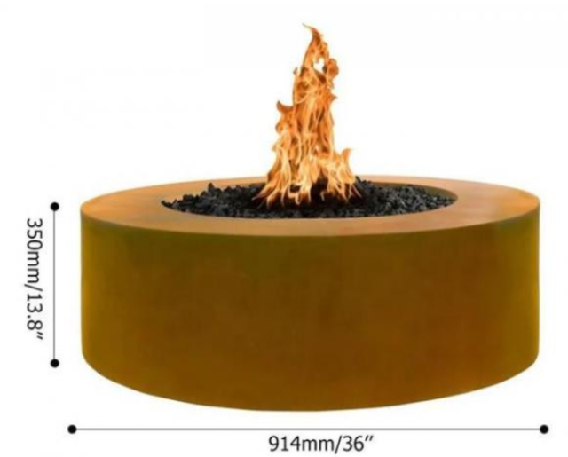 Fogo de aço Pit For Outdoor Decoration do propano do gás de Corten do baixo círculo de 36 polegadas