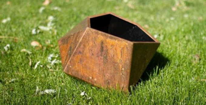 Grandes plantadores sextavados da flor do metal de Corten do recipiente dos potenciômetros do jardim para pátios