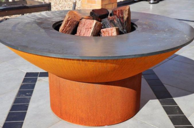 O ASSADO de Rusty Outdoor Charcoal do projeto moderno grelha o poço de aço da bacia de fogo do ASSADO de Corten