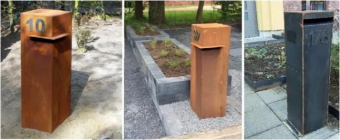Caixa de letra de aço do cargo de Corten da caixa rústica residencial da gota do metal do Curbside