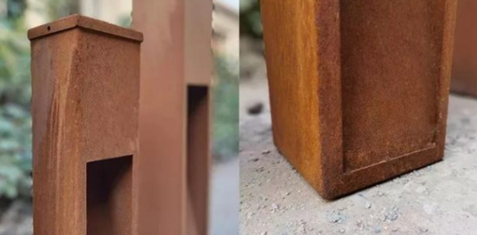 Luzes de aço exteriores do poste de amarração da cor da oxidação de Corten do dispositivo elétrico de iluminação da decoração