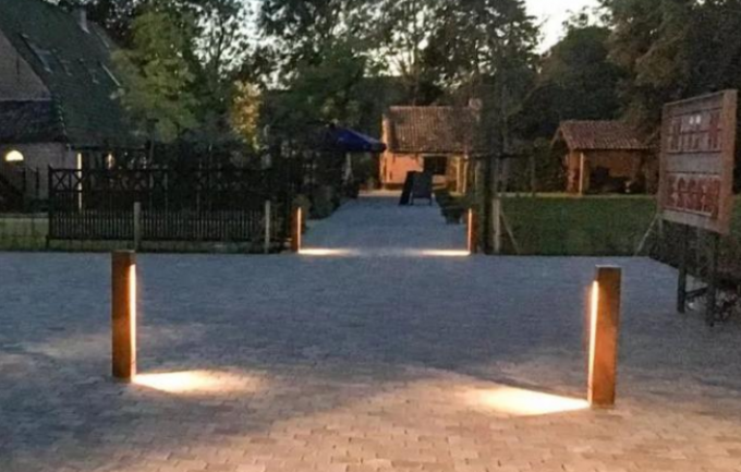 Luzes de aço exteriores do poste de amarração da cor da oxidação de Corten do dispositivo elétrico de iluminação da decoração