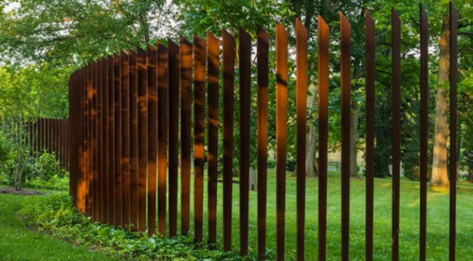 Cerca de aço da estrutura de Serpentine Layout Metal Picket Fence Corten da exploração agrícola do jardim