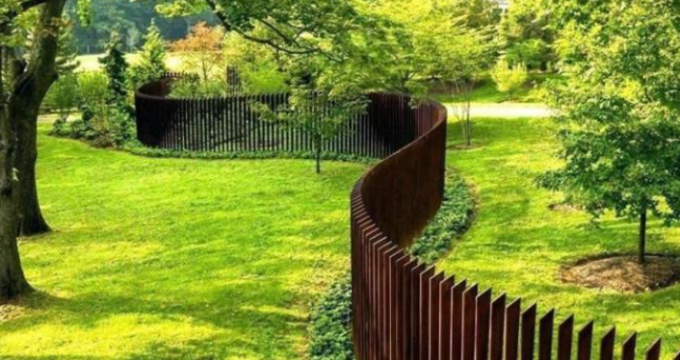 Cerca de aço da estrutura de Serpentine Layout Metal Picket Fence Corten da exploração agrícola do jardim