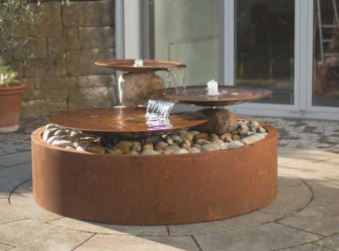 Bacia de aço da água de Corten da decoração grande para a característica da água do jardim