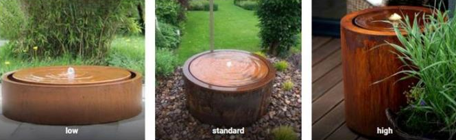 fonte de aço da tabela de água de 120cm Dia Garden Rust Surface Cylindrical Corten
