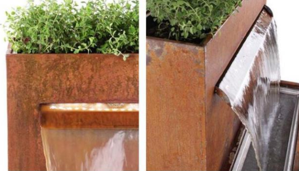 Cachoeira exterior Herb Planter de Rusty Corten Steel Pool With da decoração do jardim
