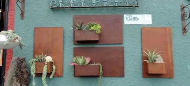 O laser cortou o plantador de aço retangular da flor do metal de tapeçaria de Corten