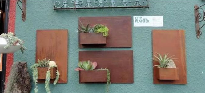 Caixas de aço do plantador de Corten de tapeçaria vertical para a decoração da parede do metal