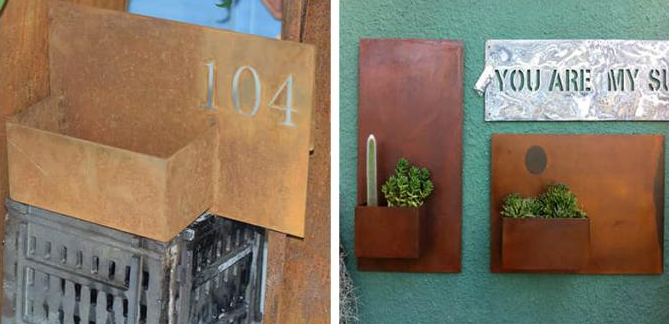 Caixas de aço do plantador de Corten de tapeçaria vertical para a decoração da parede do metal