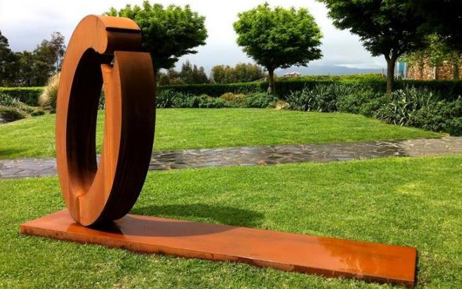 Escultura de Ring Corten Steel Metal Art do sumário moderno rústico exterior grande