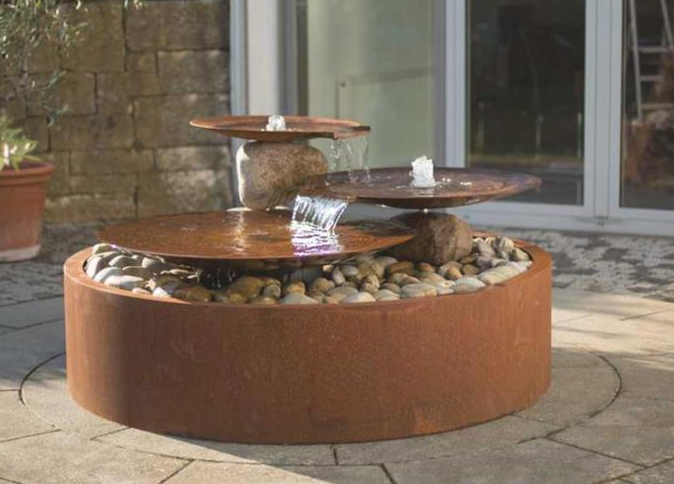 Bacia de aço da água de Corten da decoração grande para a característica da água do jardim