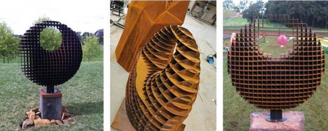Escultura de Ring Corten Steel Metal Art do sumário moderno rústico exterior grande