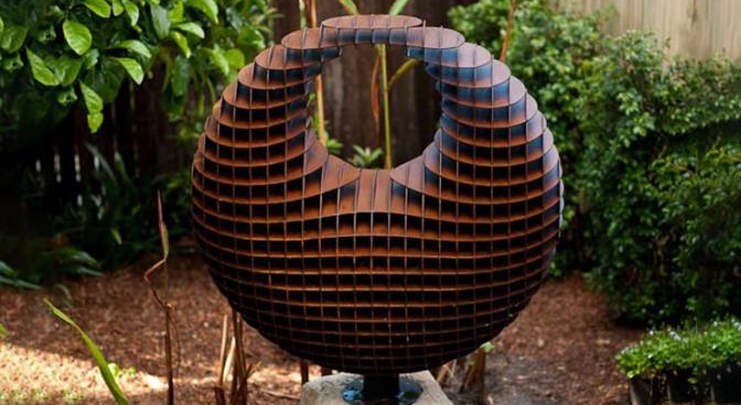 Escultura de Ring Corten Steel Metal Art do sumário moderno rústico exterior grande