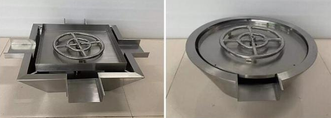 Fonte de água de aço inoxidável decorativa da bacia de fogo do gás para a piscina