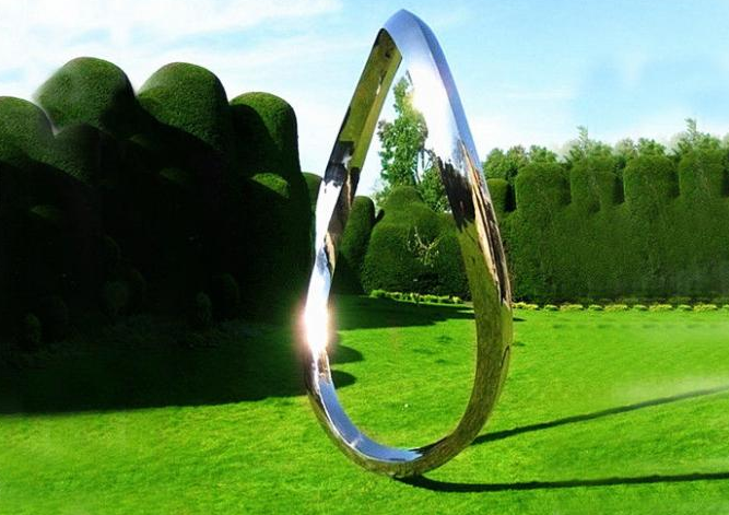Escultura exterior de aço inoxidável do projeto do círculo do sumário do jardim de Moden