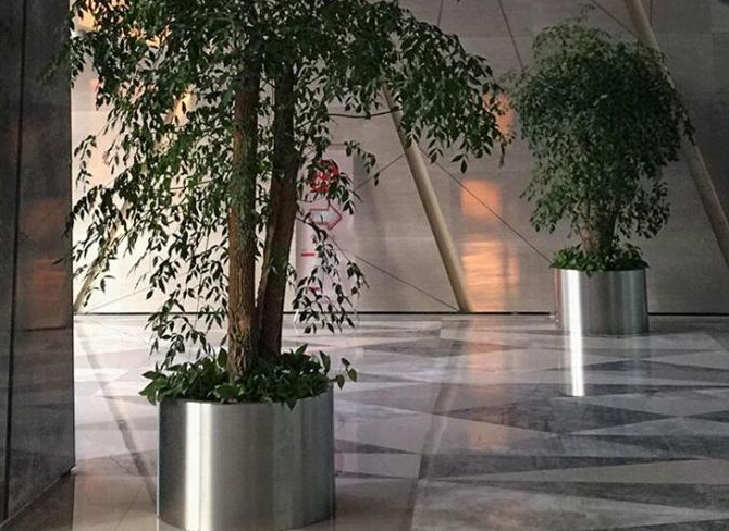 Potenciômetros de flor redondos de aço inoxidável lustrados decorativos personalizados do tamanho