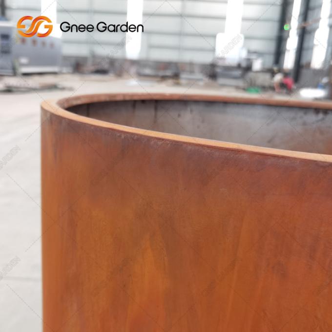 Caixas de aço do plantador do metal de potenciômetros da flor de Corten do círculo exterior do quintal