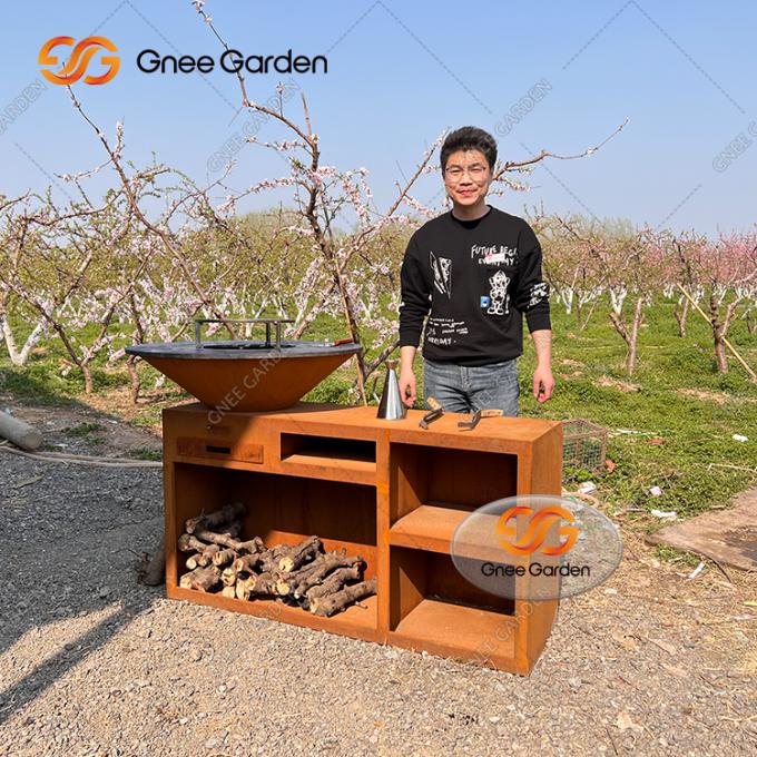 O carvão vegetal original do assado grelha a grade de aço do assado de Corten para a cozinha exterior