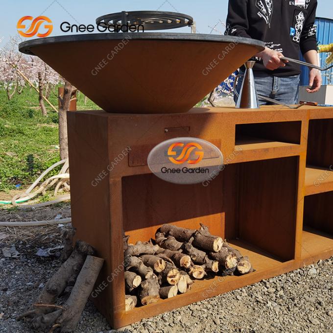 O carvão vegetal original do assado grelha a grade de aço do assado de Corten para a cozinha exterior