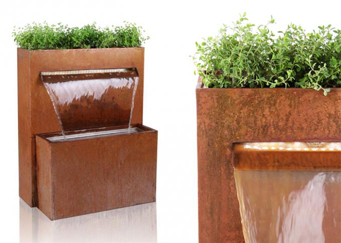 Grande fonte de água exterior moderna personalizada do aço de Corten das fontes de água