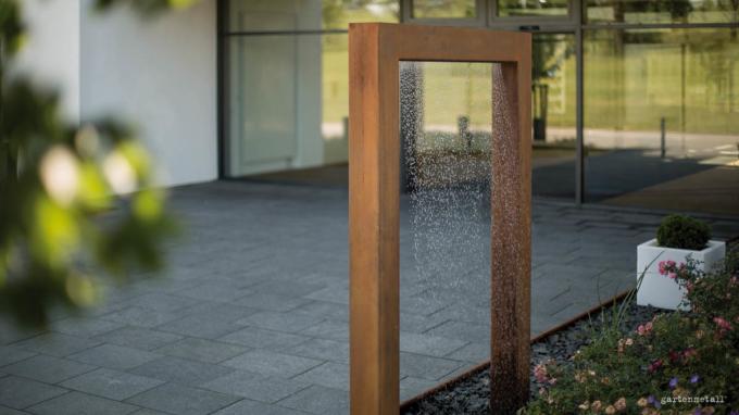 Associação de água personalizada do metal do jardim com a fonte de água de aço do jardim de Corten da cortina da chuva