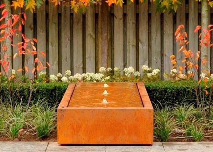 Da característica de aço da água da fonte do jardim de Corten produtos exteriores do jardim da decoração