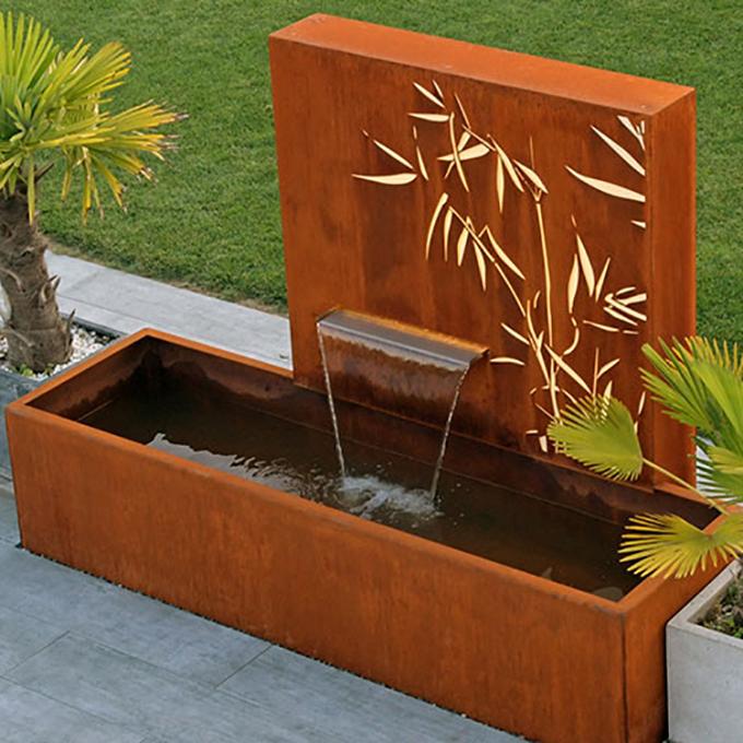 Cachoeira exterior do vaso de flores do jardim da decoração da fonte de água do jardim da queda da água de Corten