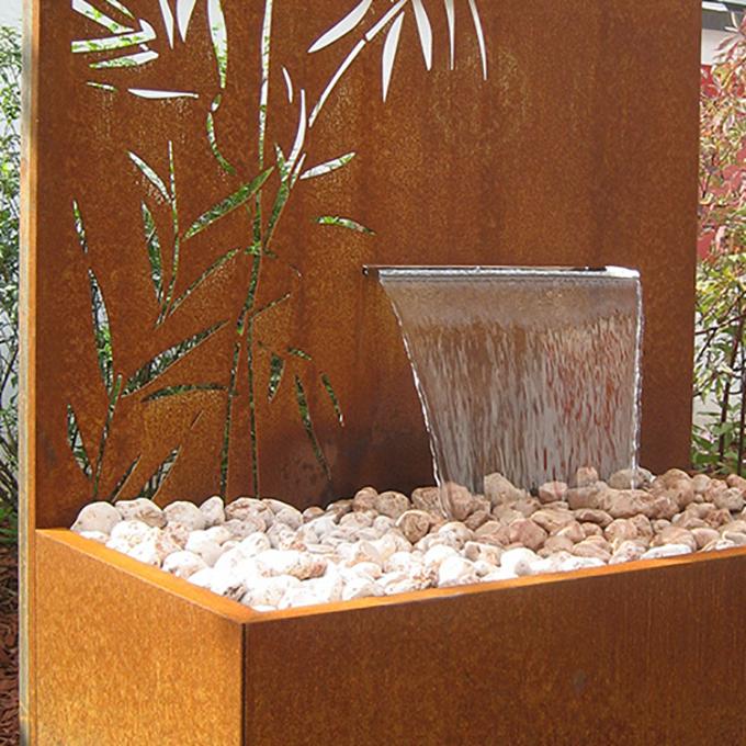 Cachoeira exterior do vaso de flores do jardim da decoração da fonte de água do jardim da queda da água de Corten