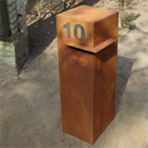 Caixa postal de aço ereta livre exterior feita sob encomenda de Corten da caixa de letra do metal