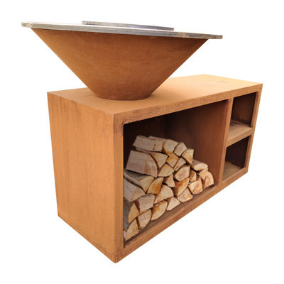 Churrasqueira para cozinha ao ar livre Jardim Pátio Churrasqueiras para churrasco ao ar livre em aço corten