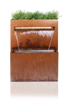 A grande fonte de água de aço exterior moderna de Corten personalizou