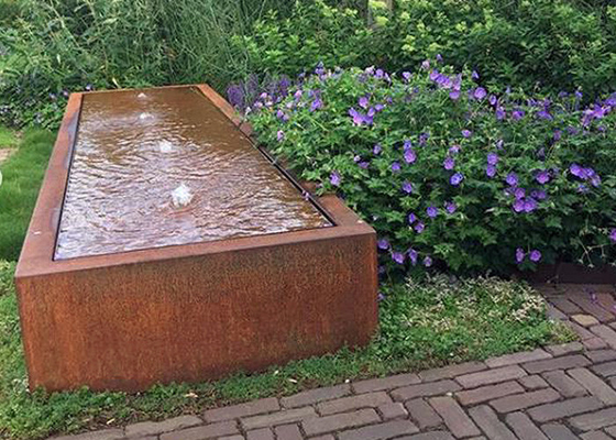 Característica de aço da água da fonte do jardim de Corten para a decoração exterior